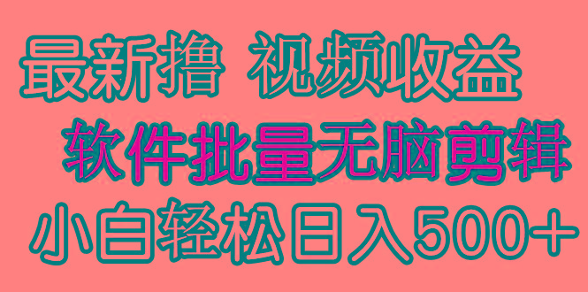 (9569期)发视频撸收益，软件无脑批量剪辑，第一天发第二天就有钱-康仁安资源