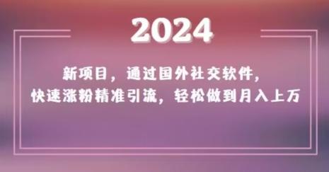 2024新项目，通过国外社交软件，快速涨粉精准引流，轻松做到月入上万【揭秘】-康仁安资源