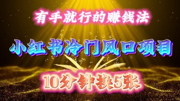 每天 10 分钟，小红书冷门风口项目开启，有手就行的搬运赚钱法，小白日入500 +【揭秘】-康仁安资源