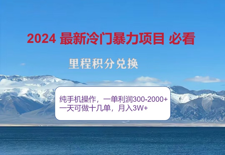 2024惊爆冷门暴利，里程积分最新玩法，高爆发期，一单300+—2000+-康仁安资源