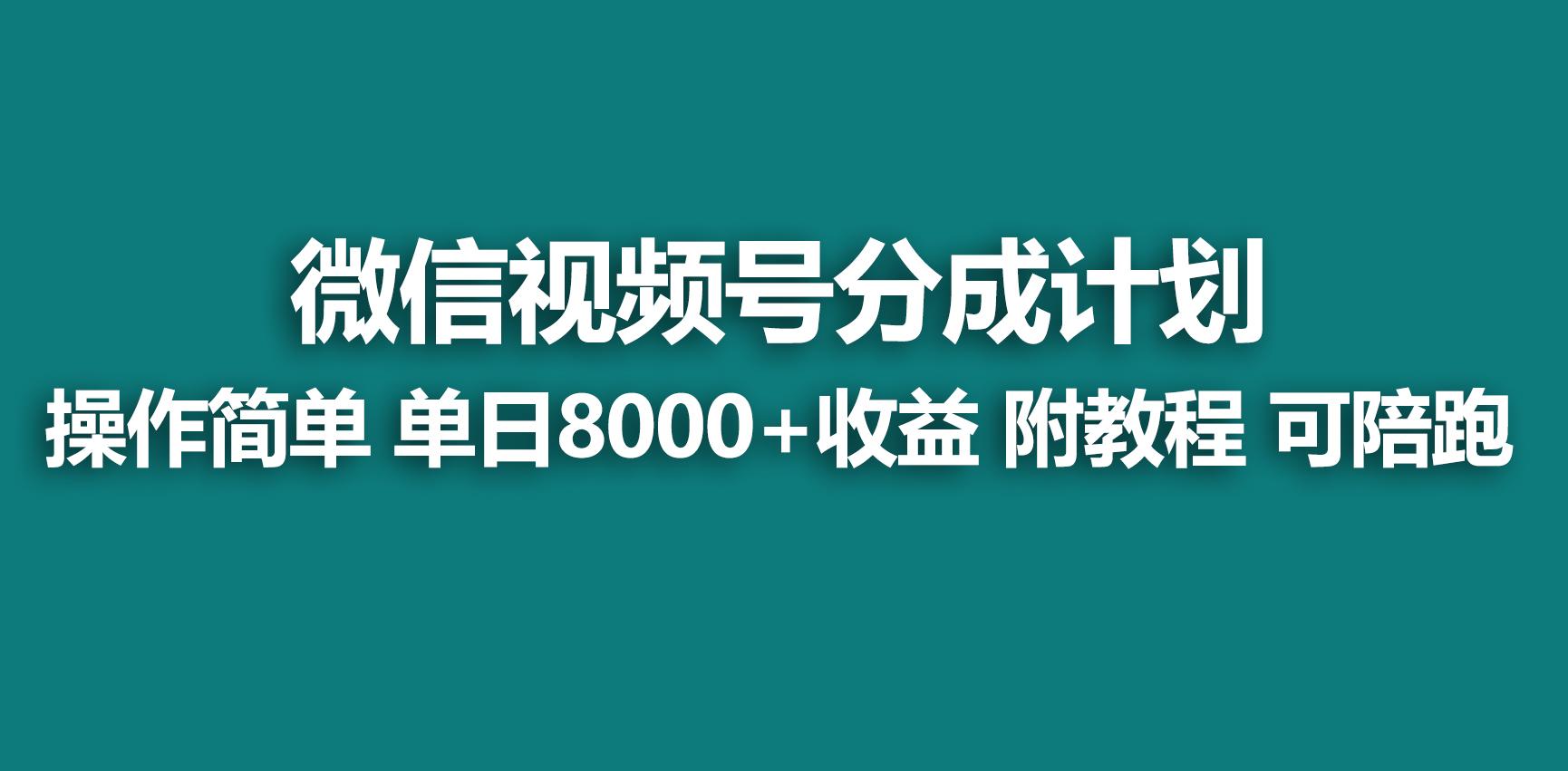 【蓝海项目】视频号分成计划，快速开通收益，单天爆单8000+，送玩法教程-康仁安资源