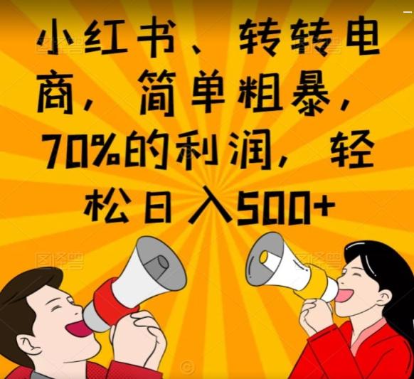 小红书、转转电商，简单粗暴，70%的利润，轻松日入500+-康仁安资源