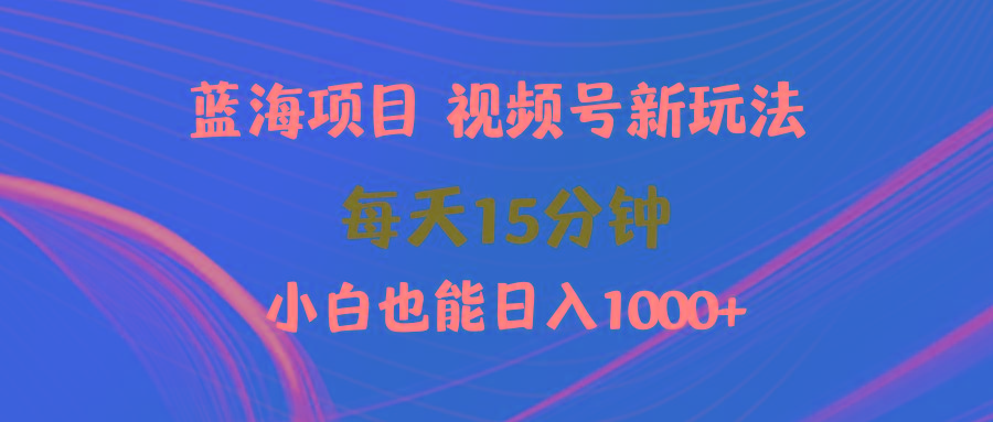 (9813期)蓝海项目视频号新玩法 每天15分钟 小白也能日入1000+-康仁安资源