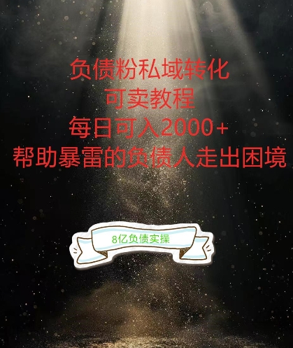 负债粉掘金计划，帮助负债者解决问题，债务规划，债务重组，最好的变现方式【揭秘】-康仁安资源