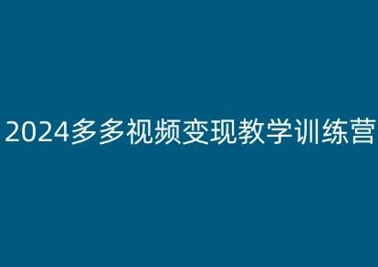 2024多多视频变现教学训练营，新手保姆级教程，适合新手小白-康仁安资源