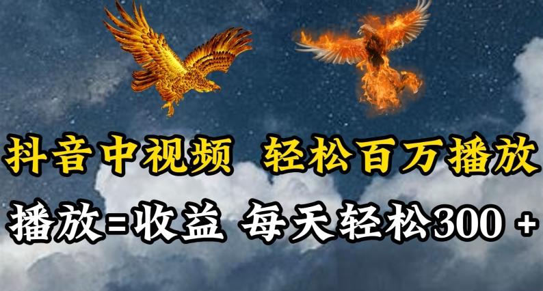 抖音中视频轻松百万播放，有播放就有收益，每天轻松两三张【揭秘】-康仁安资源