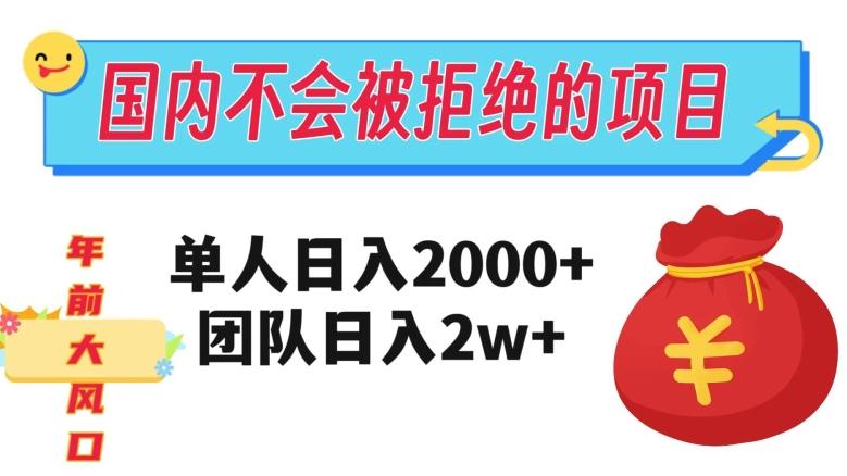在国内不怕被拒绝的项目，单人日入2000，团队日入20000+【揭秘】-康仁安资源