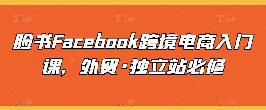 脸书Facebook跨境电商入门课，外贸·独立站必修-康仁安资源