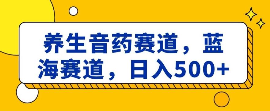 养生音药赛道，蓝海赛道，日入500+【揭秘】-康仁安资源