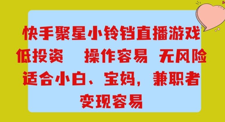 快手小铃铛游戏项目，低投入零风险，操作简单变现快-康仁安资源