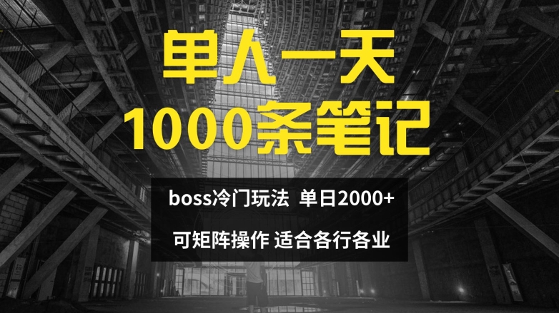 单人一天1000条笔记，日入2000+，BOSS直聘的正确玩法【揭秘】-康仁安资源