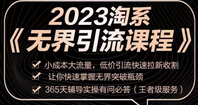 2023淘系无界引流实操课程，​小成本大流量，低价引流快速拉新收割，让你快速掌握无界突破瓶颈-康仁安资源