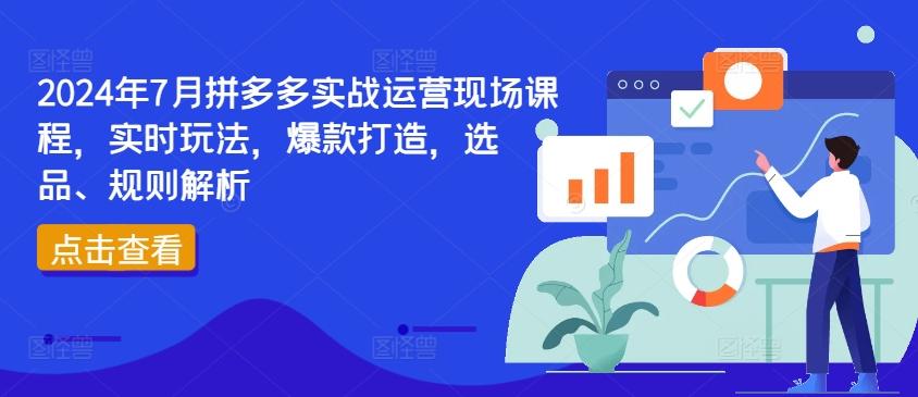 2024年7月拼多多实战运营现场课程，实时玩法，爆款打造，选品、规则解析-康仁安资源