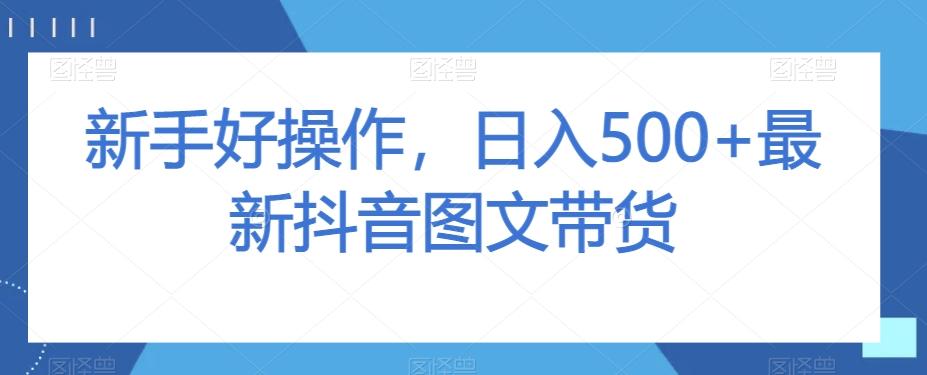 新手好操作，日入500+最新抖音图文带货【揭秘】-康仁安资源