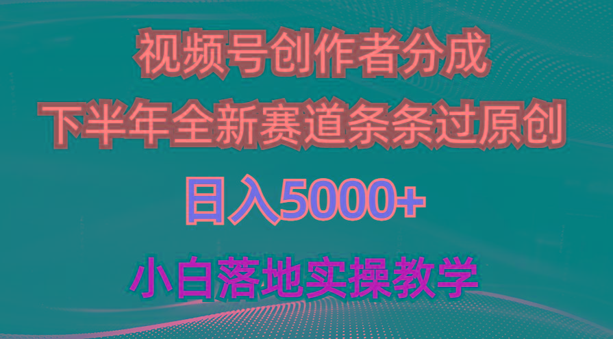 视频号创作者分成最新玩法，日入5000+  下半年全新赛道条条过原创，小...-康仁安资源
