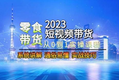 2023短视频带货-零食赛道，从0-1实操课程，系统讲解实战技巧-康仁安资源
