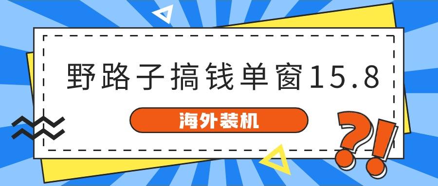 海外装机，野路子搞钱，单窗口15.8，亲测已变现10000+-康仁安资源