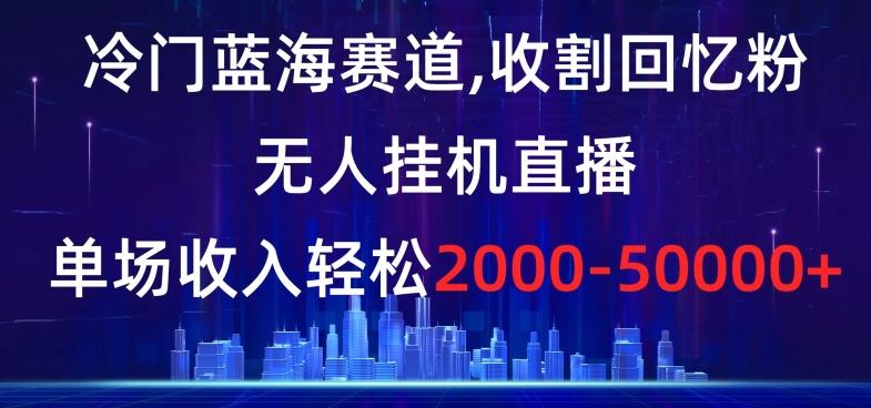 冷门蓝海赛道，收割回忆粉，无人挂机直播，单场收入轻松2000-5w+【揭秘】-康仁安资源