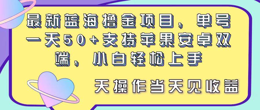 最新蓝海撸金项目，单号一天50+， 支持苹果安卓双端，小白轻松上手 当...-康仁安资源