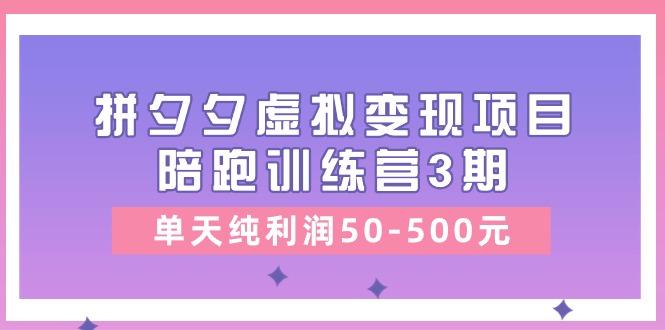 某收费培训《拼夕夕虚拟变现项目陪跑训练营3期》单天纯利润50-500元-康仁安资源