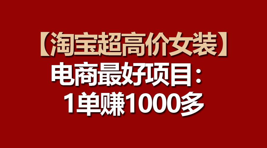 【淘宝超高价女装】电商最好项目：一单赚1000多-康仁安资源