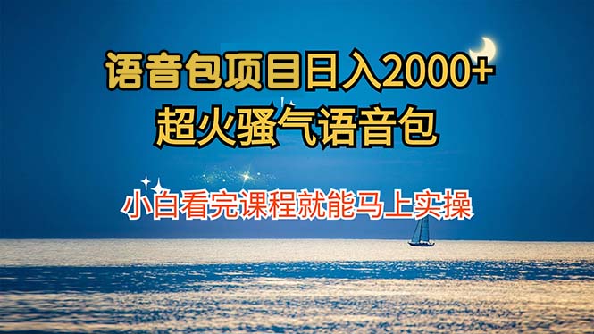 语音包项目 日入2000+ 超火骚气语音包小白看完课程就能马上实操-康仁安资源