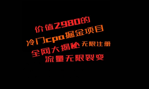 价值2980的CPA掘金项目大揭秘，号称当天收益200+，不见收益包赔双倍-康仁安资源