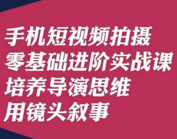 手机短视频拍摄零基础进阶实战课，培养导演思维用镜头叙事唐先生-康仁安资源