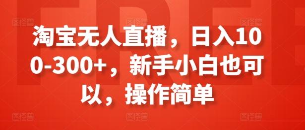 淘宝无人直播，日入100-300+，新手小白也可以，操作简单-康仁安资源