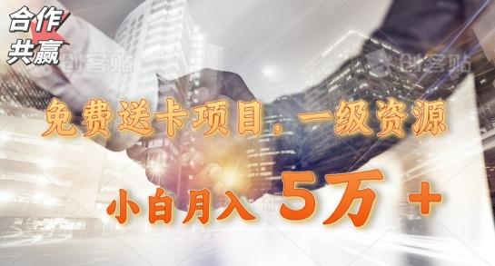 免费送卡项目，一级资源，小白月入5万+-康仁安资源