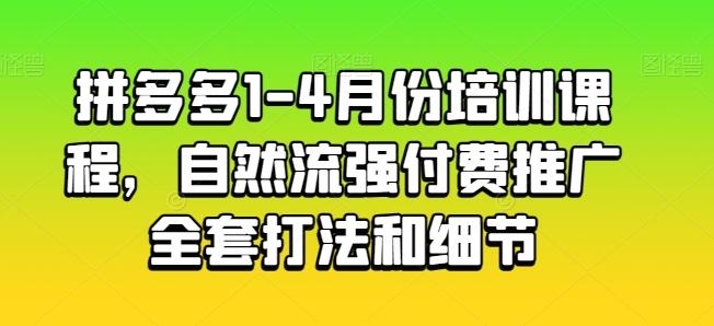 拼多多1-4月份培训课程，自然流强付费推广全套打法和细节-康仁安资源