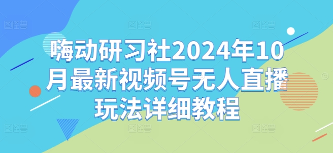嗨动研习社2024年10月最新视频号无人直播玩法详细教程-康仁安资源