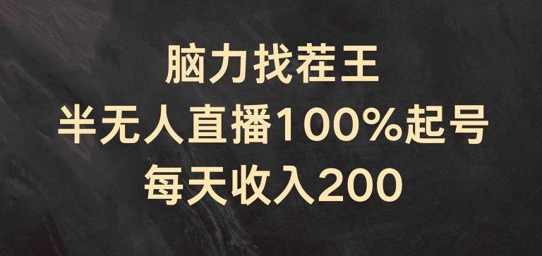 脑力找茬王，半无人直播100%起号，每天收入200+【揭秘】-康仁安资源