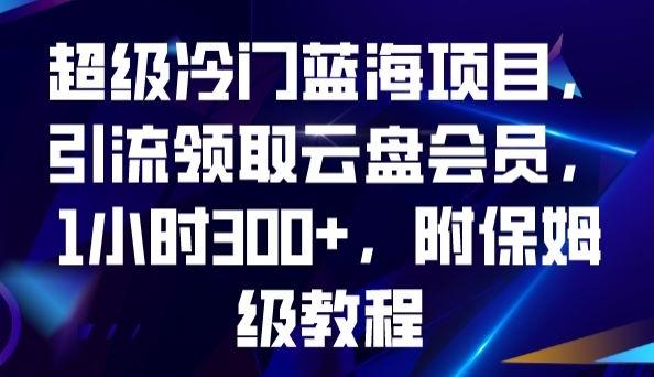 超级冷门蓝海项目，引流领取云盘会员，1小时300+，附保姆级教程-康仁安资源