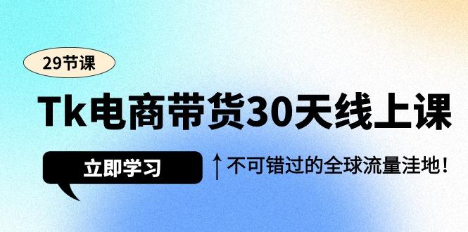 (9463期)Tk电商带货30天线上课，不可错过的全球流量洼地(29节课)-康仁安资源