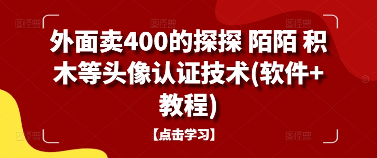 外面卖400的探探 陌陌 积木等头像认证技术(软件+教程)-康仁安资源