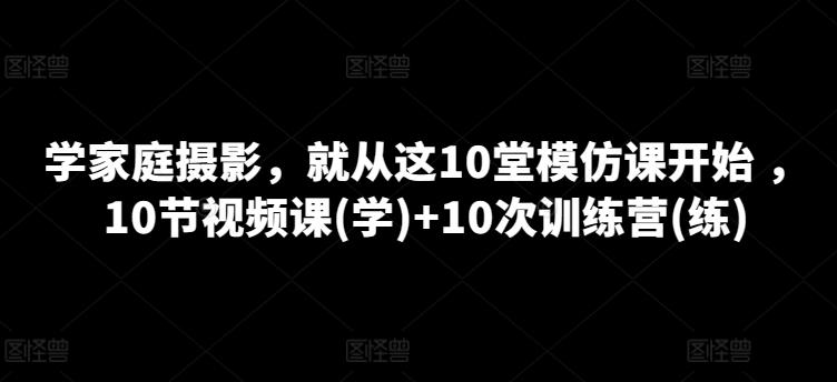 学家庭摄影，就从这10堂模仿课开始 ，10节视频课(学)+10次训练营(练)-康仁安资源