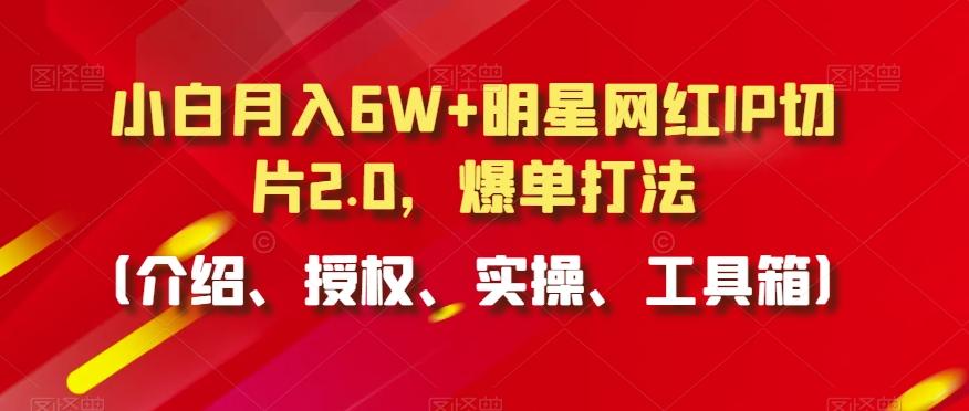 小白月入6W+明星网红IP切片2.0，爆单打法(介绍、授权、实操、工具箱)【揭秘】-康仁安资源