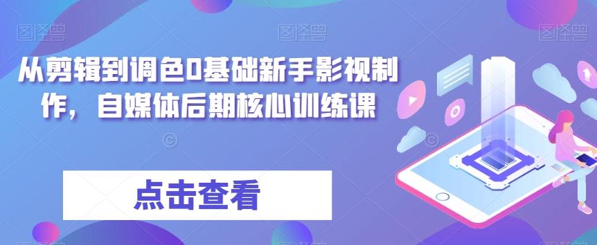 从剪辑到调色0基础新手影视制作，自媒体后期核心训练课-康仁安资源