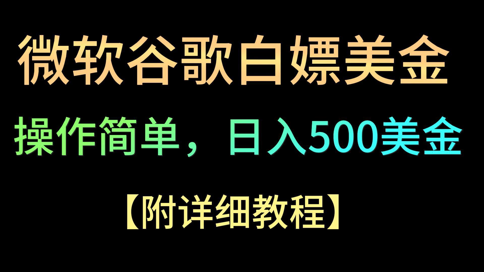 微软谷歌项目3.0，轻松日赚500+美金，操作简单，小白也可轻松入手！-康仁安资源