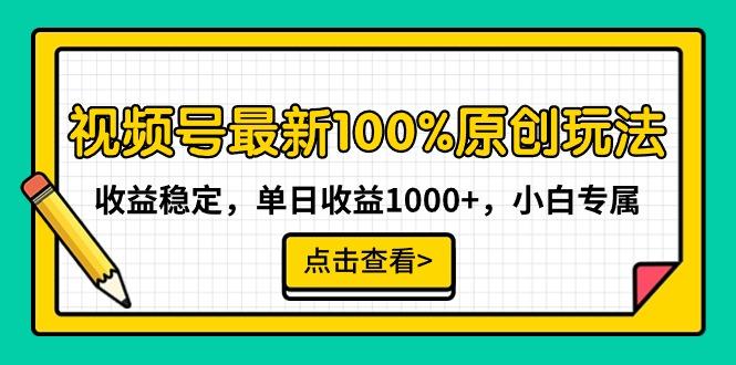 视频号最新100%原创玩法，收益稳定，单日收益1000+，小白专属-康仁安资源