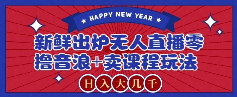 2024最新无人直播零撸音浪+卖课程玩法，日入大几千不是梦【揭秘】-康仁安资源