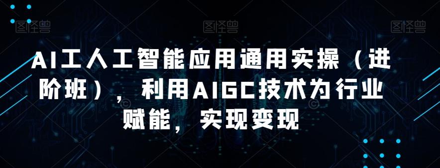 AI工人工智能应用通用实操（进阶班），利用AIGC技术为行业赋能，实现变现-康仁安资源