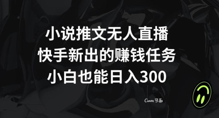 小说推文无人直播，快手新出的赚钱任务，小白也能日入300+【揭秘】-康仁安资源