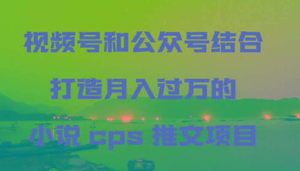 视频号和公众号结合打造月入过万的小说cps推文项目，包括市面上面的各种思路详解-康仁安资源