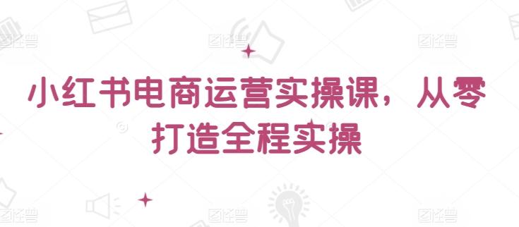 小红书电商运营实操课，​从零打造全程实操-康仁安资源