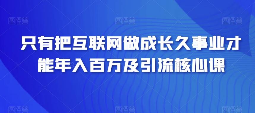 只有把互联网做成长久事业才能年入百万及引流核心课-康仁安资源