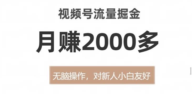 视频号流量掘金，无脑操作，对新人小白友好，月赚2000多【揭秘】-康仁安资源