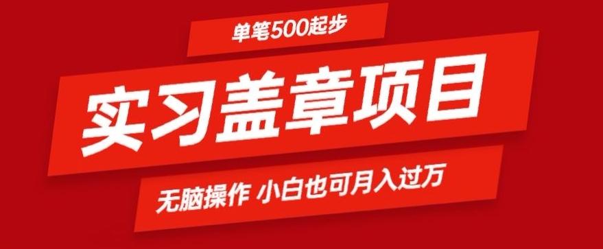 实习代盖章项目一单500起普通人可落地项目小白也可轻易上手-康仁安资源