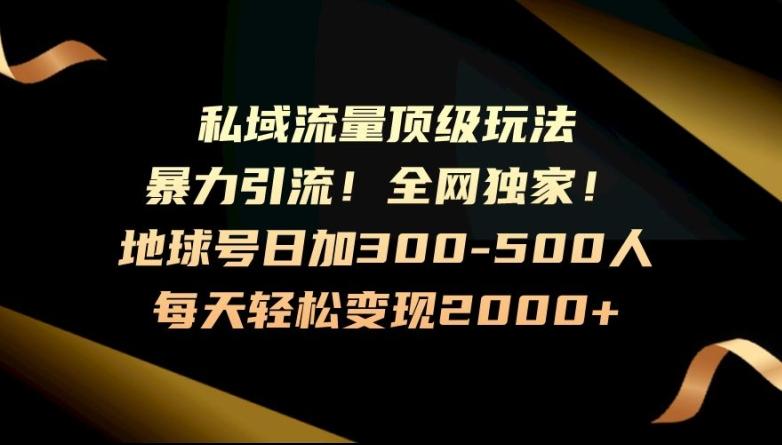 暴力引流，全网独家，地球号日加300-500人，私域流量顶级玩法，每天轻松变现2000+-康仁安资源